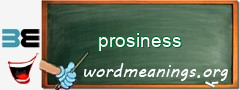 WordMeaning blackboard for prosiness